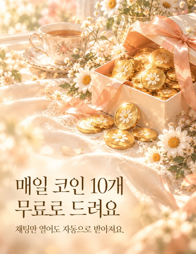 매일 코인 10개 무료로 드려요